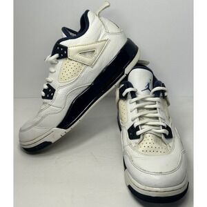 Nike Air Jordan 4 Retro BG 2015 Size 5.5Y 408452-107 White & Navy Women's 7.5